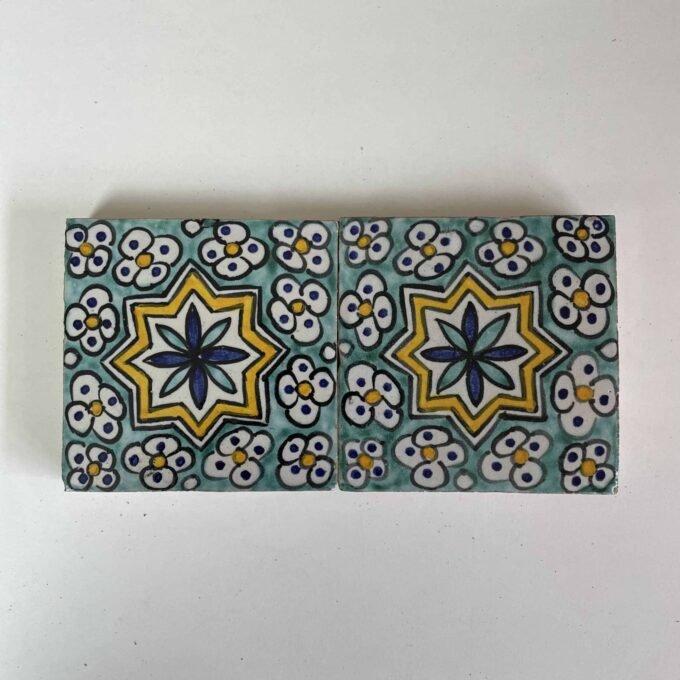 TILES 4"×4" Moroccan  - Hand Painted Moroccan Tiles - Kitchen Tiles - Bathroom Tiles - Ceramic Accent Tiles