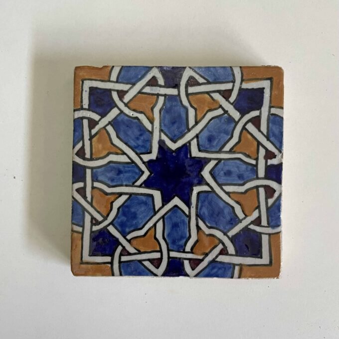 Hand-Painted Moroccan Zellige Ceramic Tiles