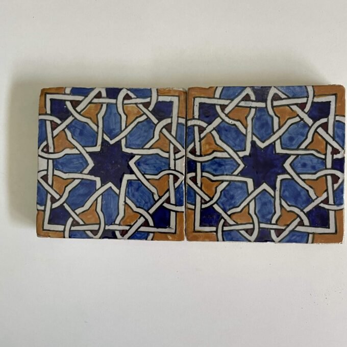 Hand-Painted Moroccan Zellige Ceramic Tiles