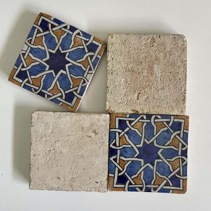 Hand-Painted Moroccan Zellige Ceramic Tiles