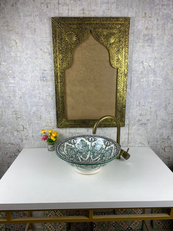 Green Handmade Moroccan Ceramic Basin