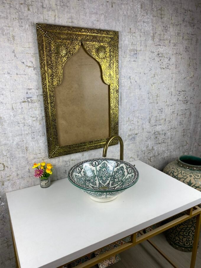 Green Handmade Moroccan Ceramic Basin