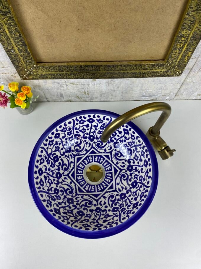 Dark Blue Lovely Moroccan ceramic Sink