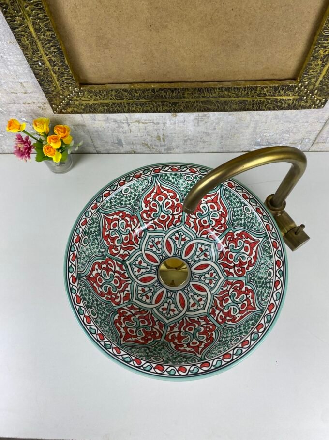 Hand-Painted Lovely Moroccan ceramic Sink