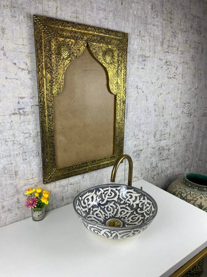 Handmade Grey & White Moroccan ceramic Sink