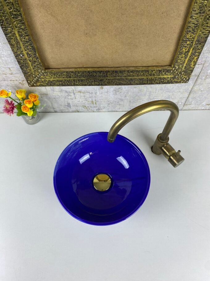 Handcrafted Blue Royal Moroccan ceramic Sink