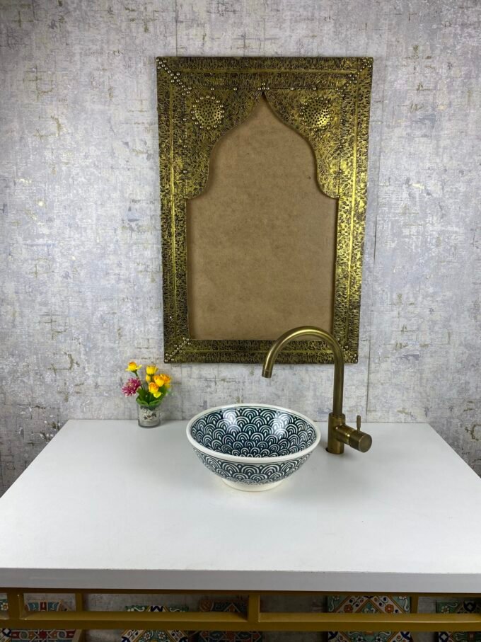Custom Hand-Painted Moroccan Ceramic Basin
