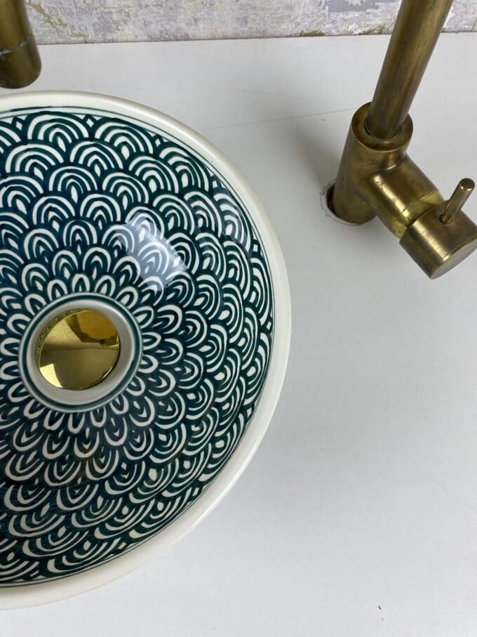Custom Hand-Painted Moroccan Ceramic Basin