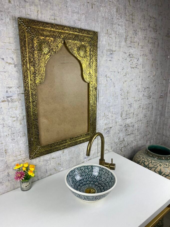 Custom Hand-Painted Moroccan Ceramic Basin