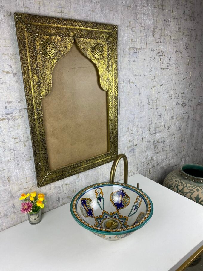 Bathroom Hand-Painted Moroccan Ceramic  Basin