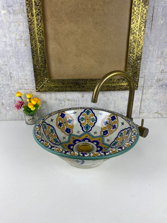 Moorish Handmade Modern Moroccan Ceramic Sink