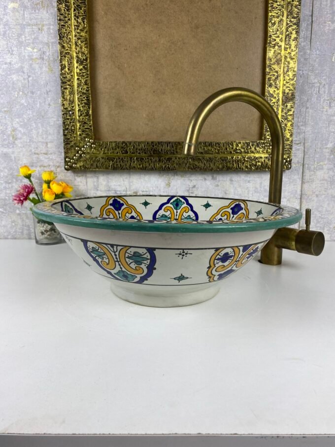 Moorish Handmade Modern Moroccan Ceramic Sink