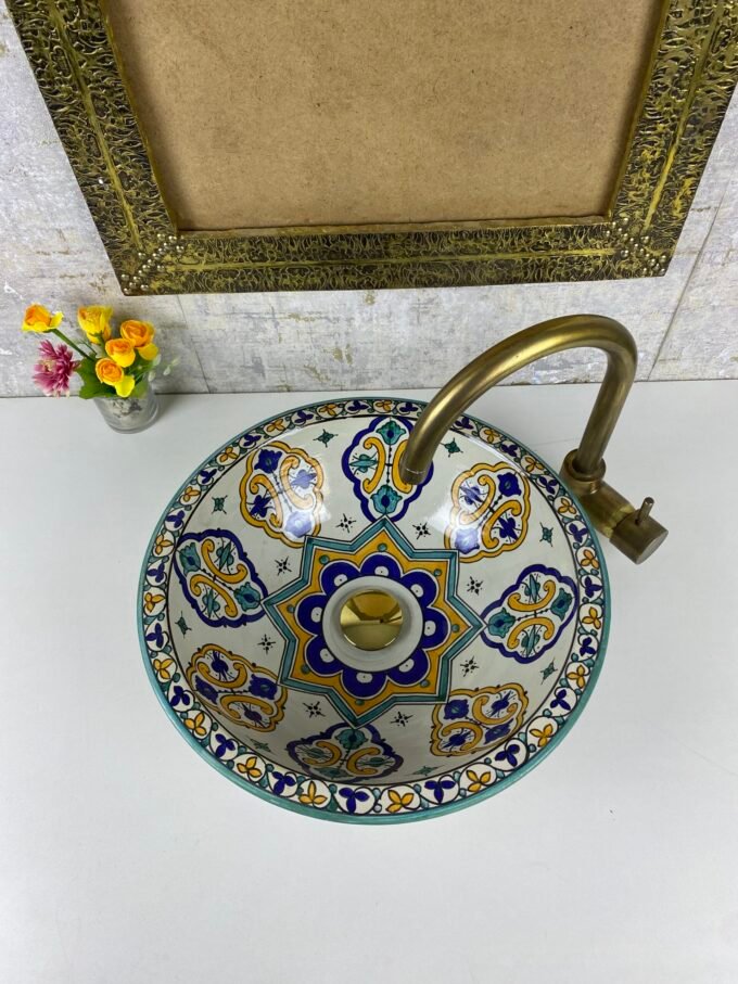 Moorish Handmade Modern Moroccan Ceramic Sink