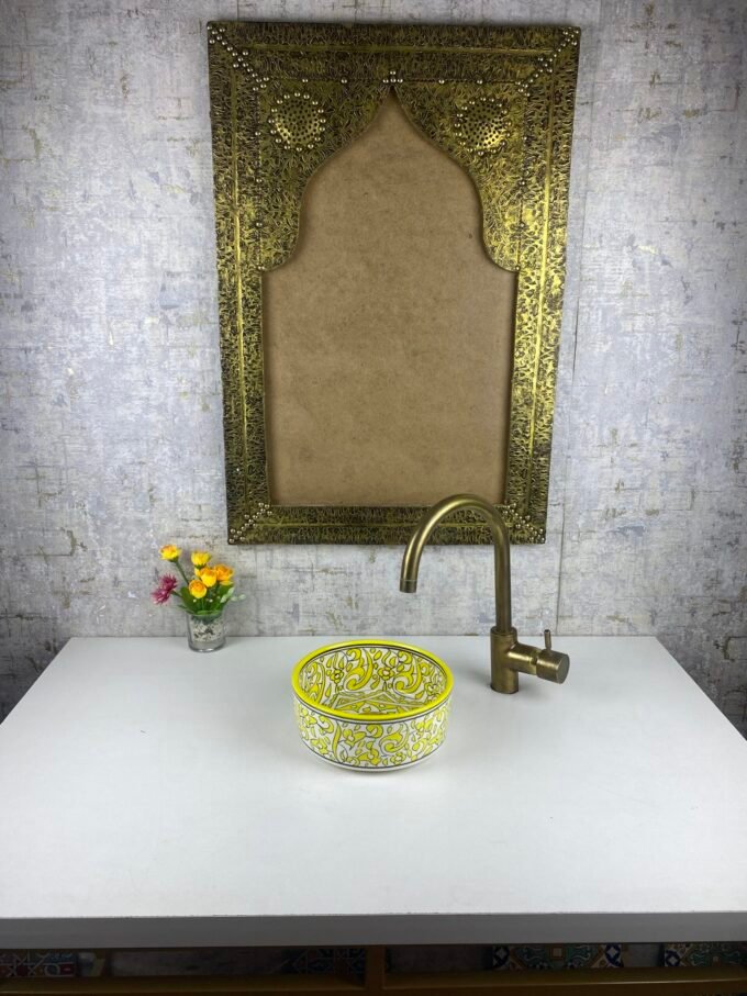 Hand-Painted Ziwani Bathroom  Sink Lavatory