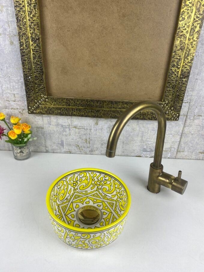 Hand-Painted Ziwani Bathroom  Sink Lavatory