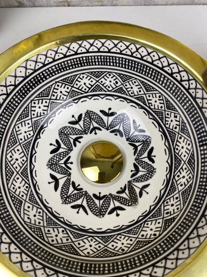 Moorish Vessel Sink With Elegant Brass Edge