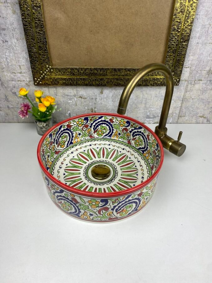 Moorish Vessel Sink Hand-Painted Bathroom Sink