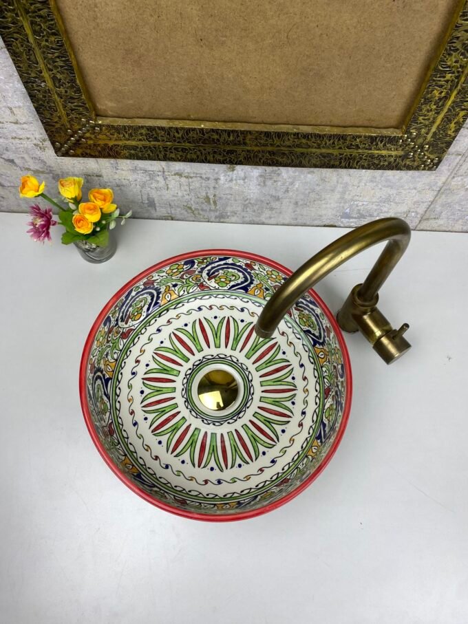 Moorish Vessel Sink Hand-Painted Bathroom Sink