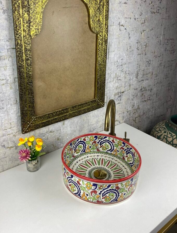 Moorish Vessel Sink Hand-Painted Bathroom Sink