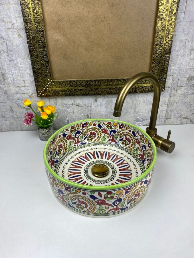 Moorish Mid Century Modern Bowl Sink Lavatory