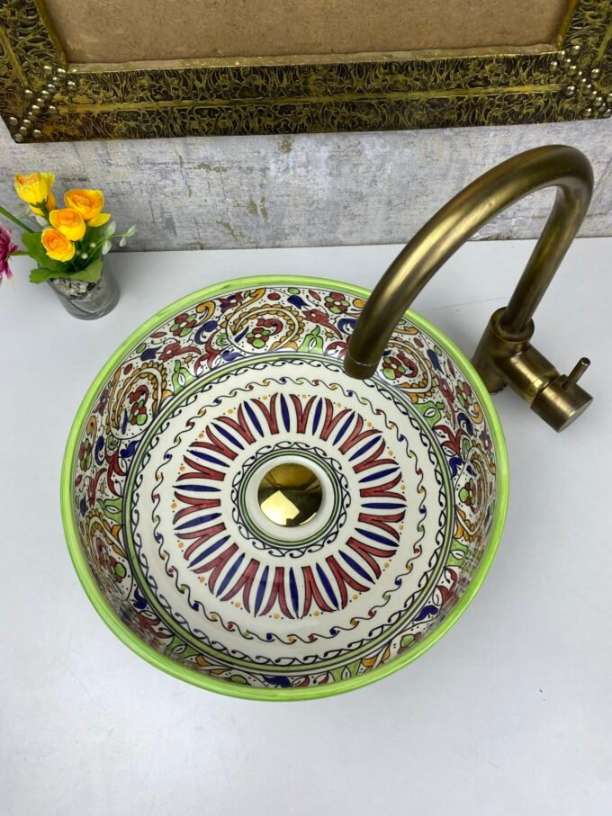 Moorish Mid Century Modern Bowl Sink Lavatory