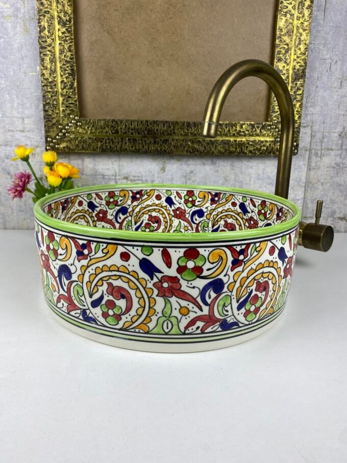 Moorish Mid Century Modern Bowl Sink Lavatory