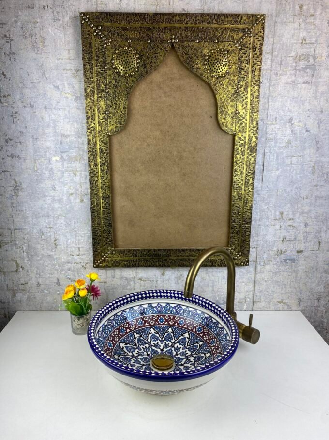 Fantastic Moroccan Handcraft Bathroom Ceramic Sink