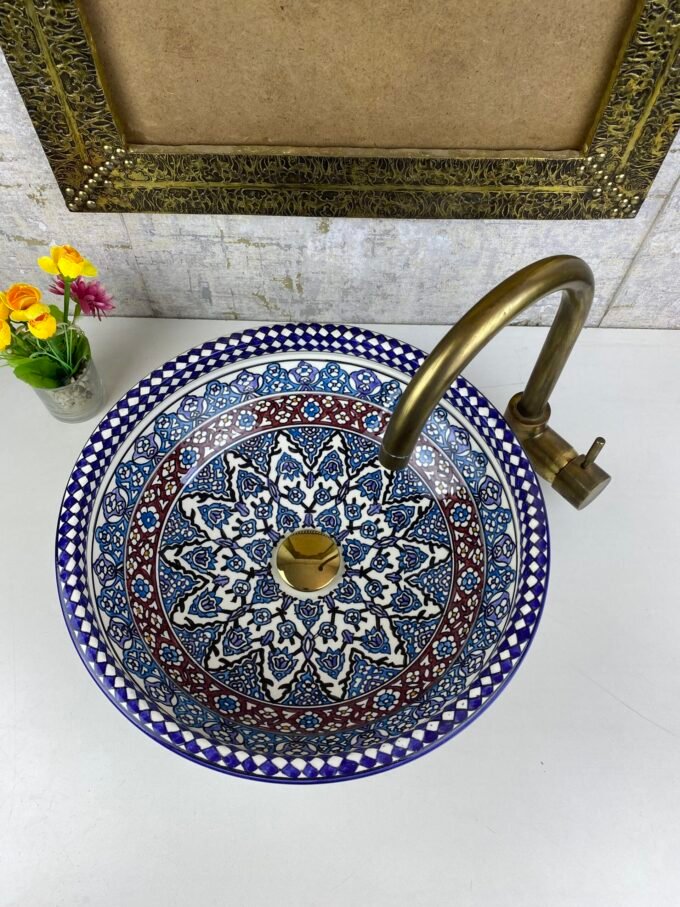 Fantastic Moroccan Handcraft Bathroom Ceramic Sink