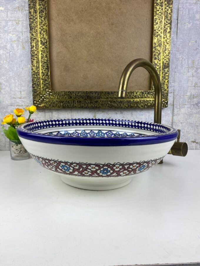 Fantastic Moroccan Handcraft Bathroom Ceramic Sink