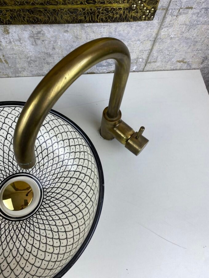 Black & White Moroccan Ceramic Sink Unique