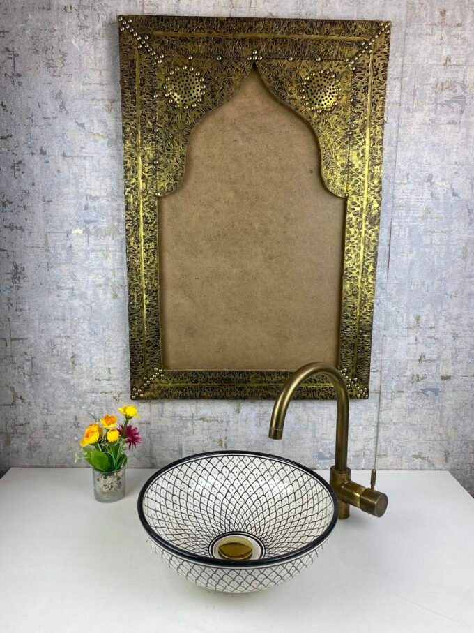 Black & White Moroccan Ceramic Sink Unique