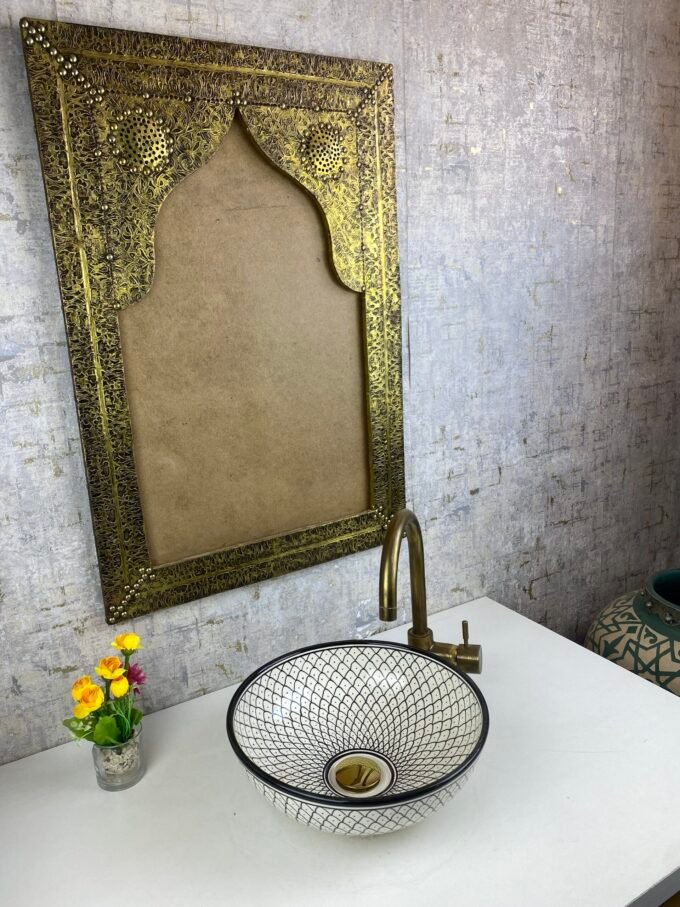 Black & White Moroccan Ceramic Sink Unique