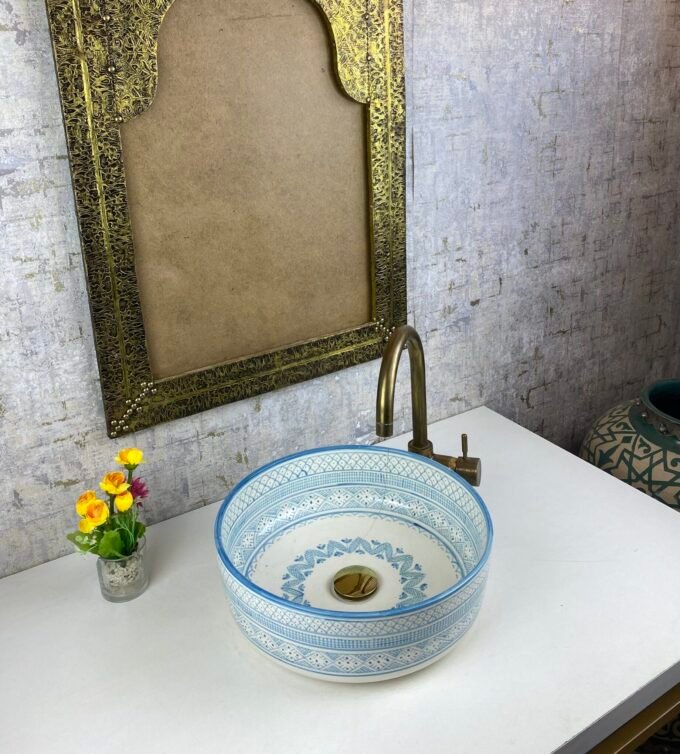 Blue Washbasin Bathroom Ceramic Sink, Blue sink
