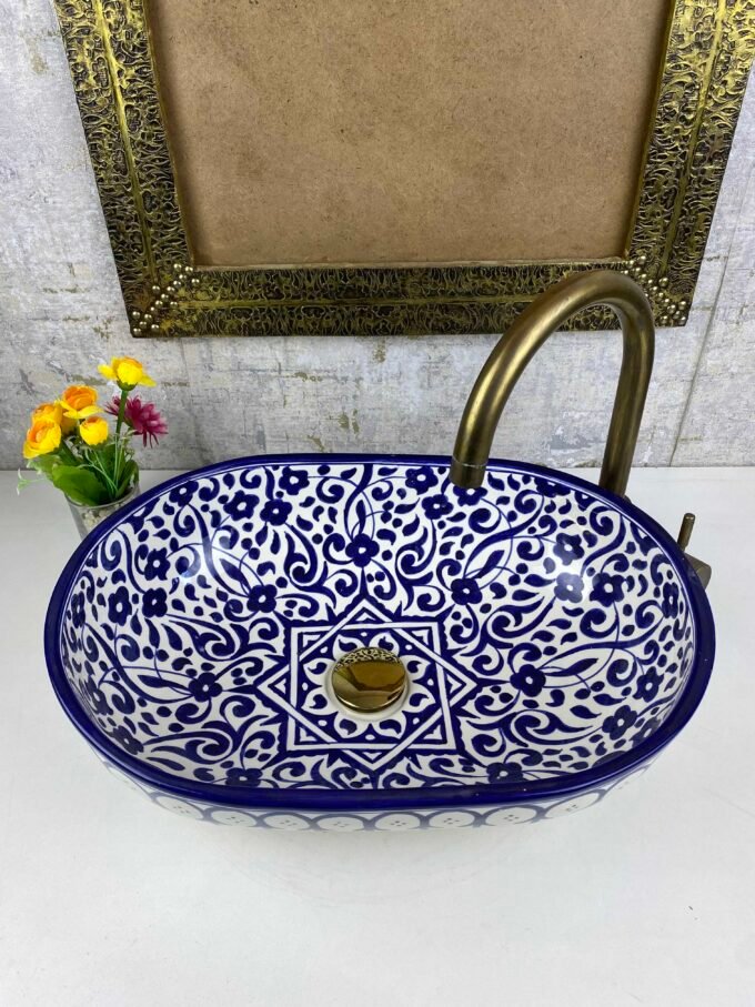 Moroccan Oval Sink – Vibrant Handcrafted Elegance