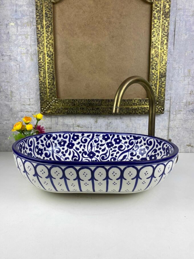 Moroccan Oval Sink – Vibrant Handcrafted Elegance