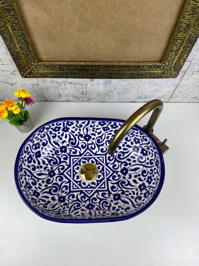 Moroccan Oval Sink – Vibrant Handcrafted Elegance