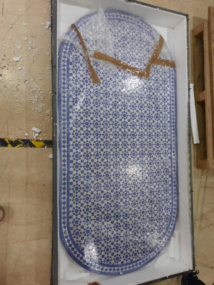 Exquisite Handmade Oval Moroccan Mosaic Table
