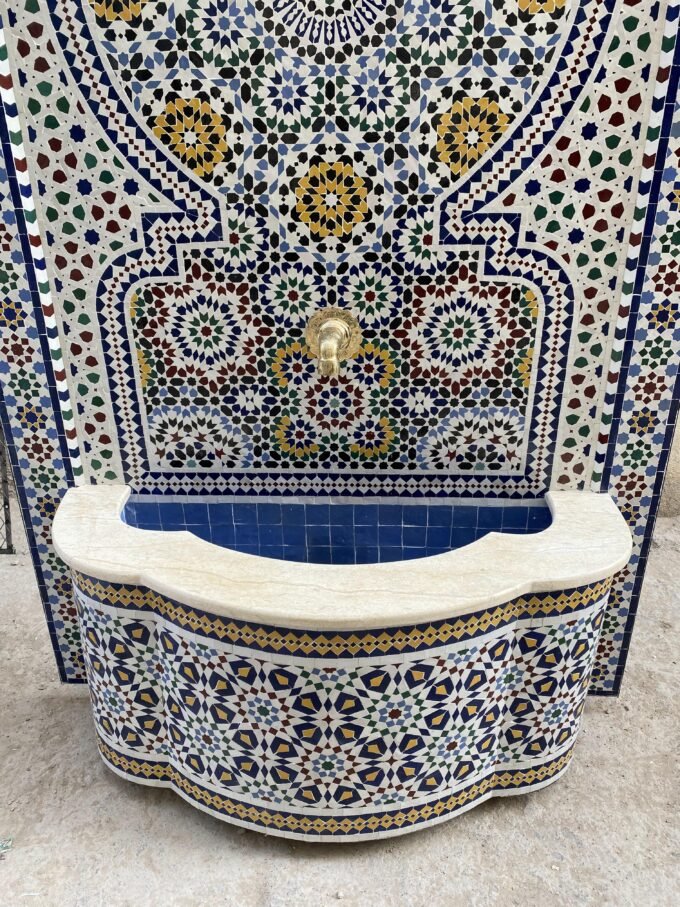 Mosaic Garden Large Floor Patio Fountain