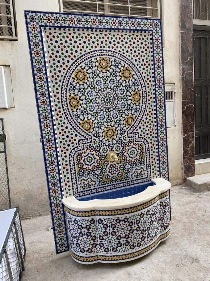 Mosaic Garden Large Floor Patio Fountain
