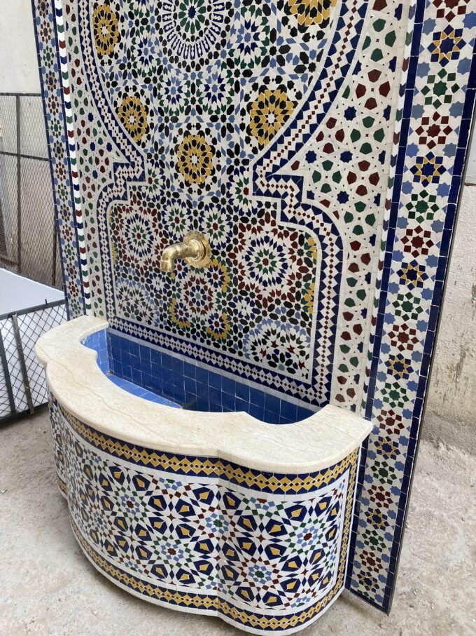 Mosaic Garden Large Floor Patio Fountain