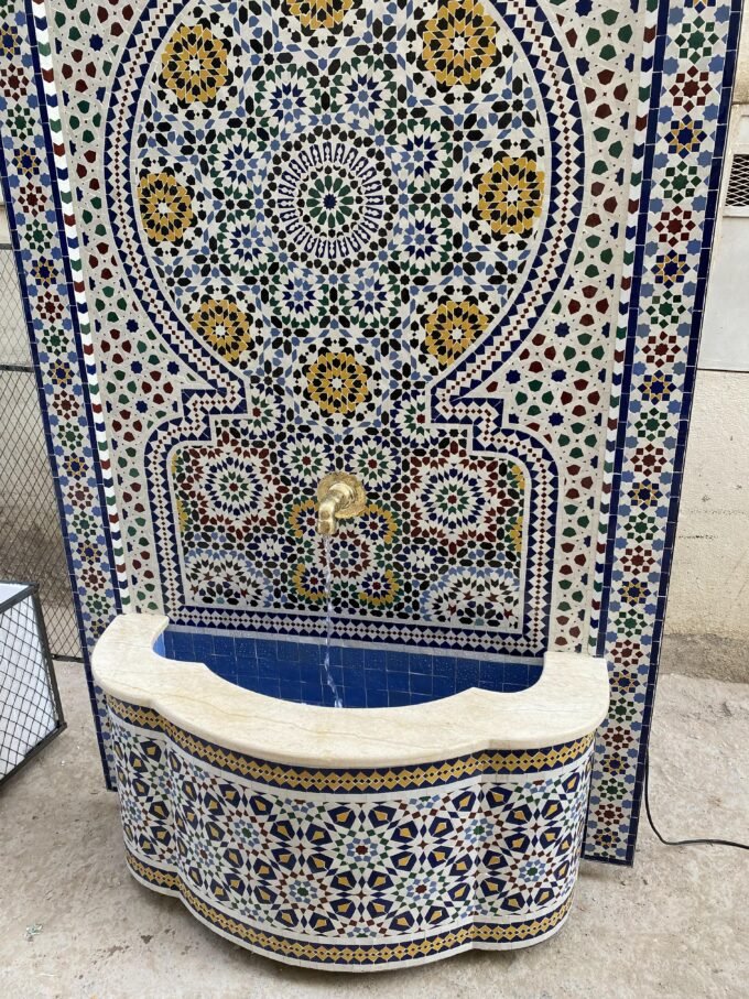 Mosaic Garden Large Floor Patio Fountain