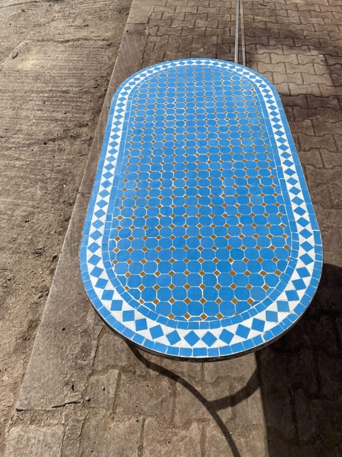 Exquisite Blue Handmade  Moroccan Mosaic Table