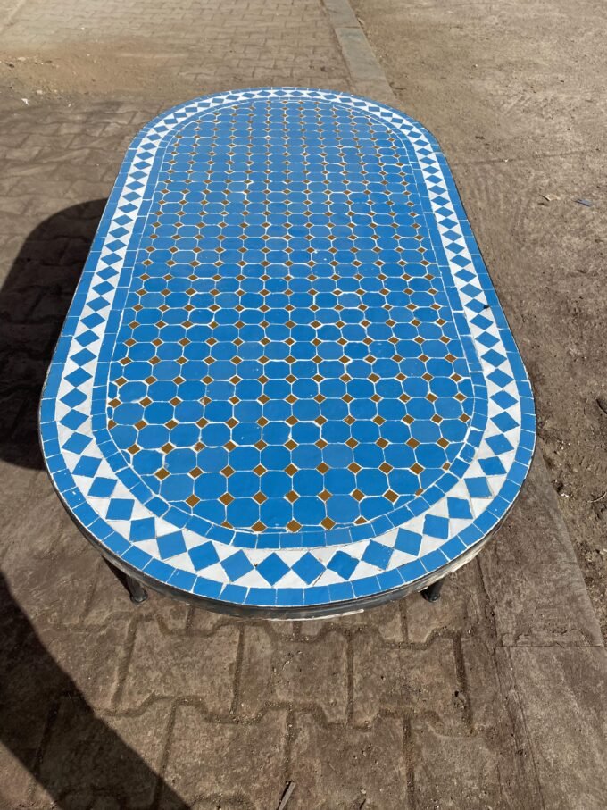 Exquisite Blue Handmade  Moroccan Mosaic Table