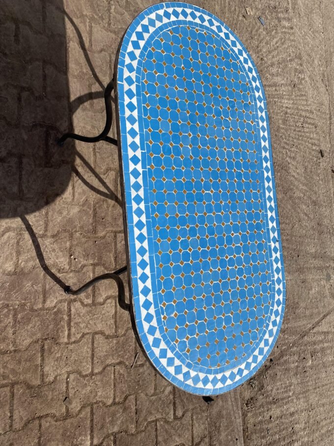 Exquisite Blue Handmade  Moroccan Mosaic Table