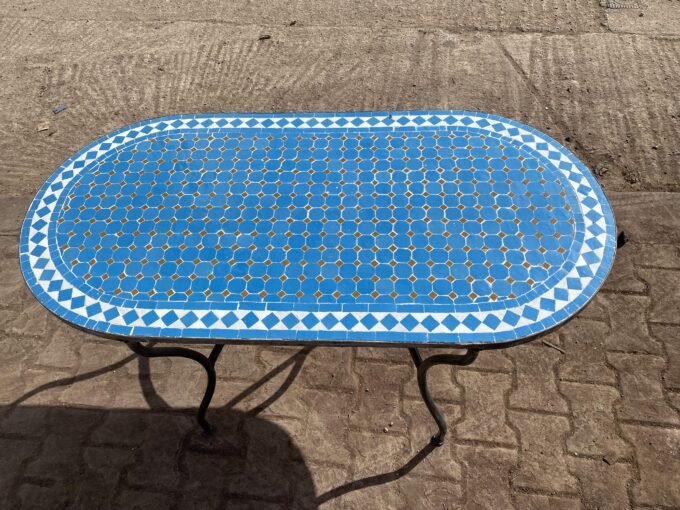 Exquisite Blue Handmade  Moroccan Mosaic Table