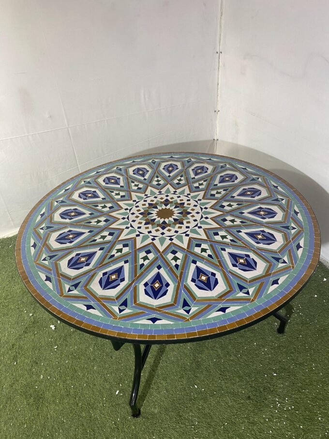 Exclusive Moorish Round Moroccan Mosaic Table