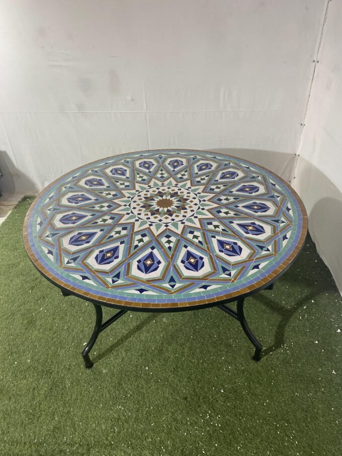 Exclusive Moorish Round Moroccan Mosaic Table