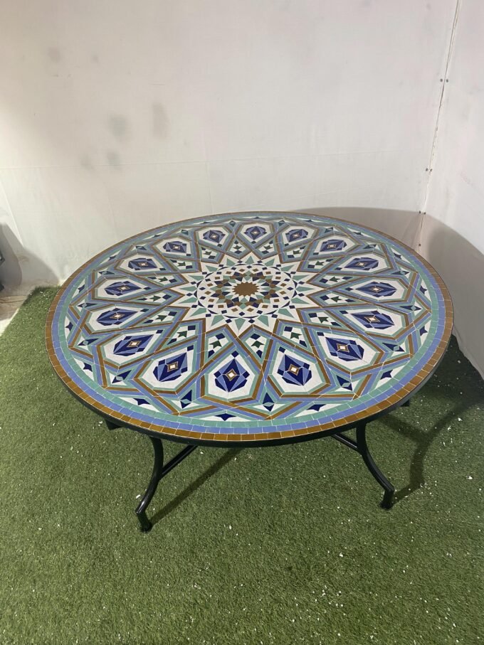 Exclusive Moorish Round Moroccan Mosaic Table