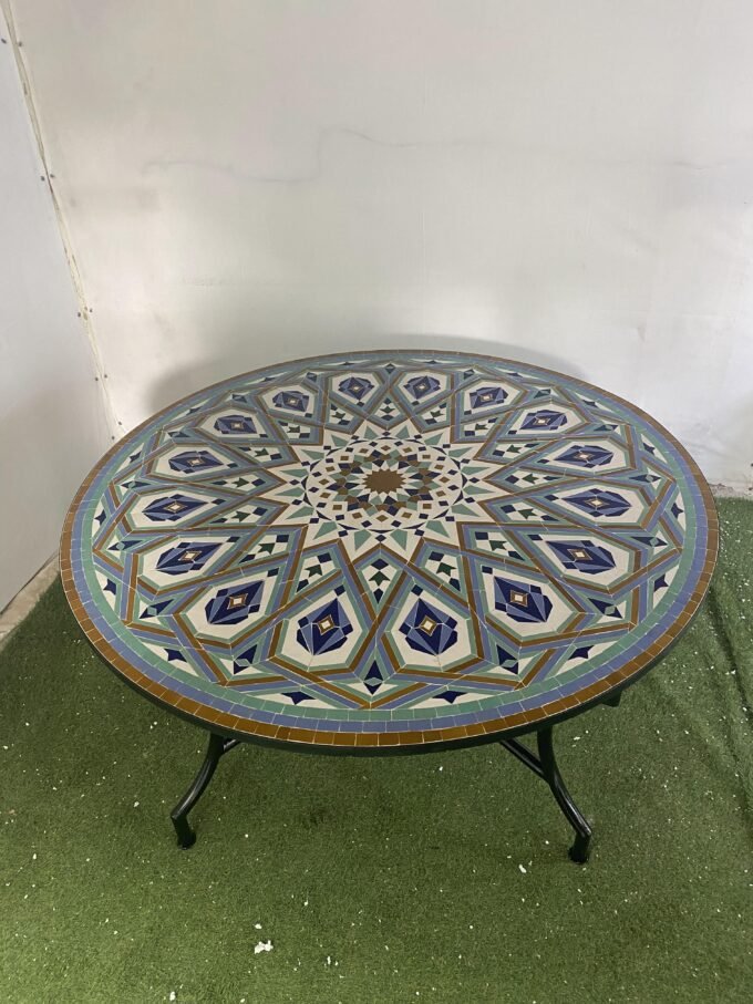 Exclusive Moorish Round Moroccan Mosaic Table