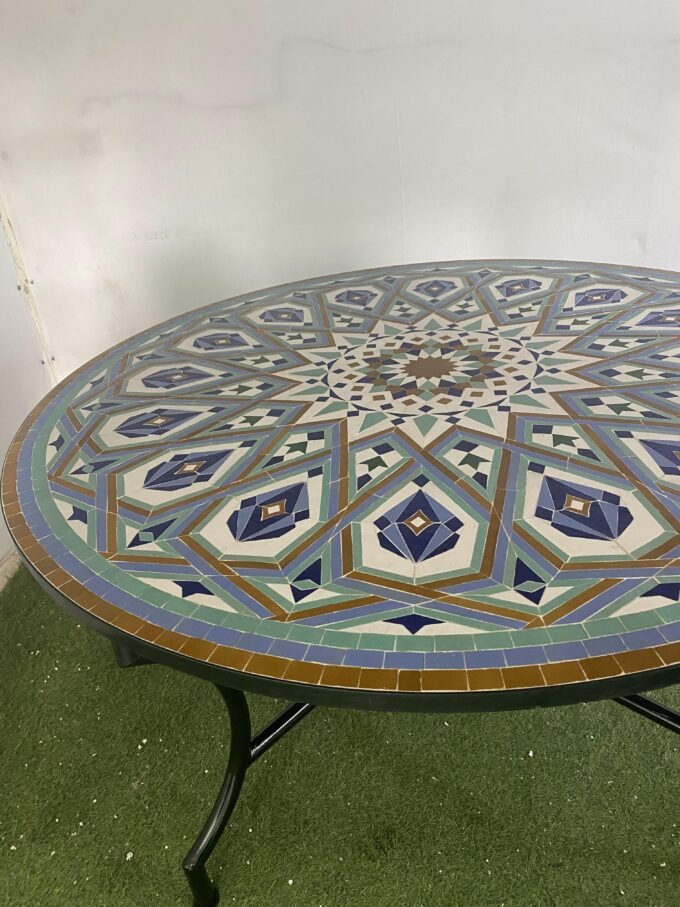 Exclusive Moorish Round Moroccan Mosaic Table